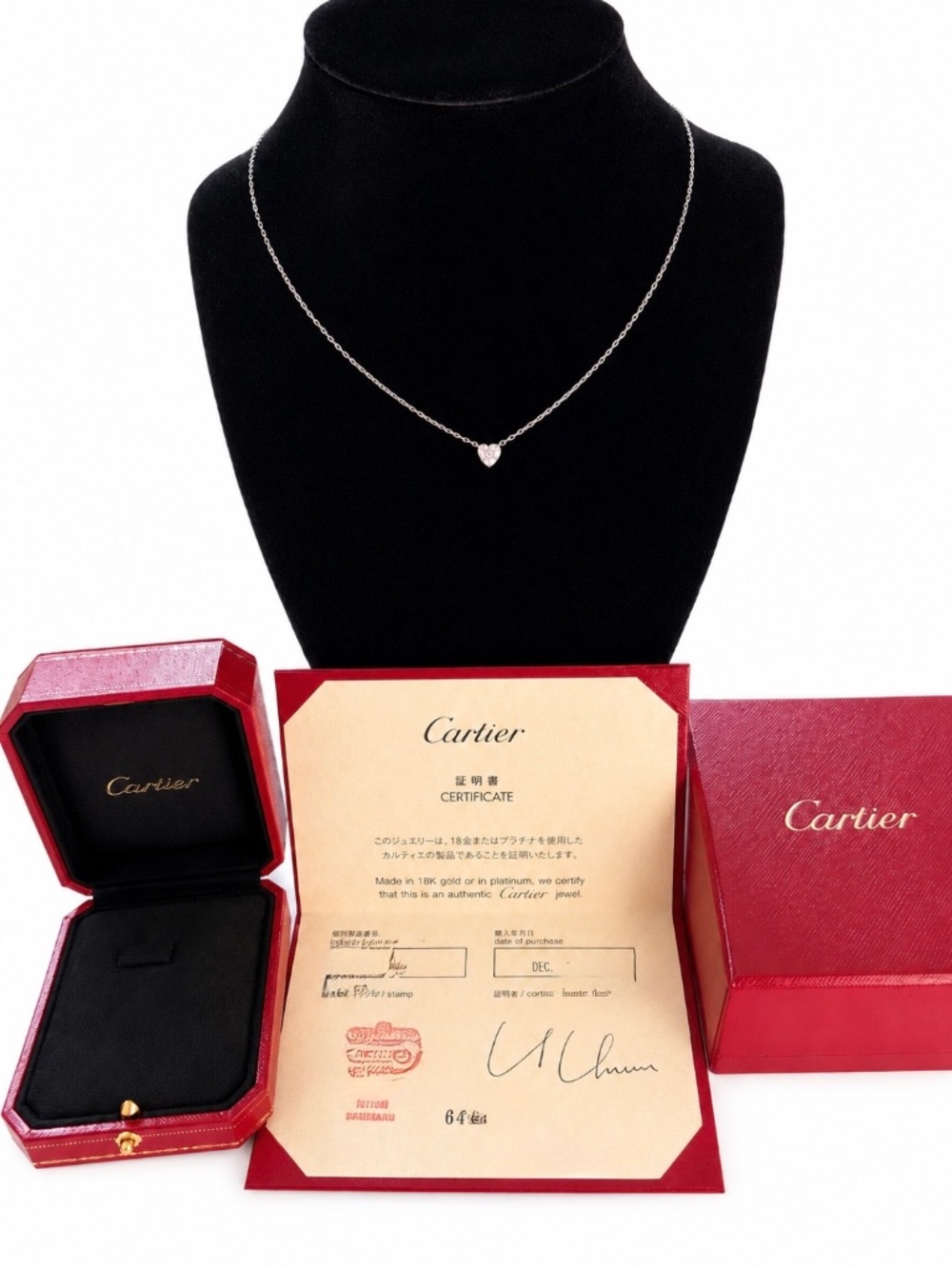 Cartier  White Gold Etincelle de Cartier Heart Pendant Necklace